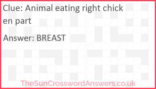Animal eating right chicken part Answer