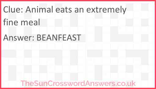 Animal eats an extremely fine meal Answer