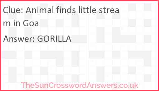 Animal finds little stream in Goa Answer