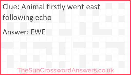 Animal firstly went east following echo Answer