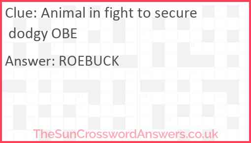 Animal in fight to secure dodgy OBE Answer