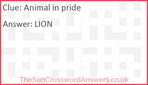 Animal in pride Answer
