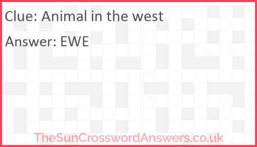 Animal in the west Answer