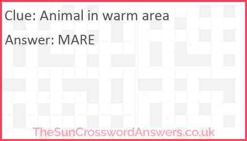 Animal in warm area Answer
