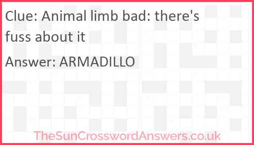 Animal limb bad: there's fuss about it Answer