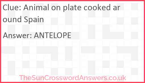 Animal on plate cooked around Spain Answer