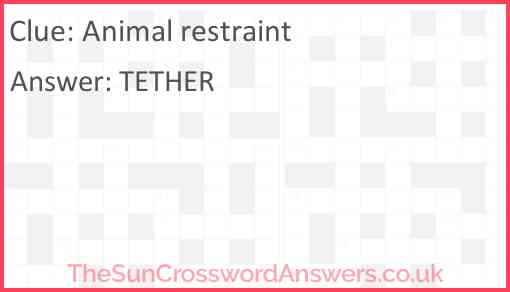 Animal restraint Answer