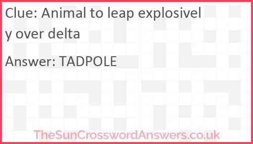 Animal to leap explosively over delta Answer