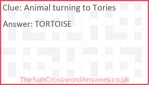 Animal turning to Tories Answer