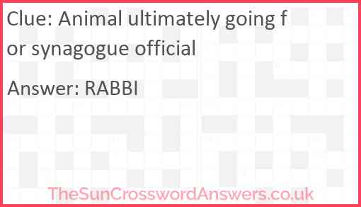 Animal ultimately going for synagogue official Answer