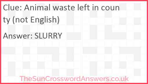 Animal waste left in county (not English) Answer