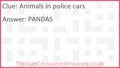 Animals in police cars Answer