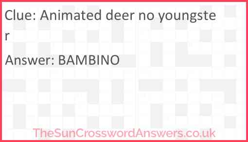 Animated deer no youngster Answer