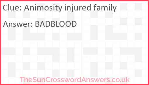 Animosity injured family Answer