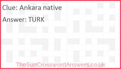Ankara native Answer