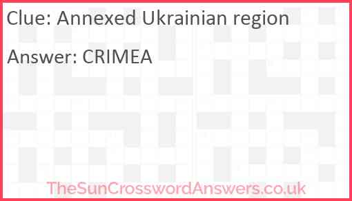 Annexed Ukrainian region Answer