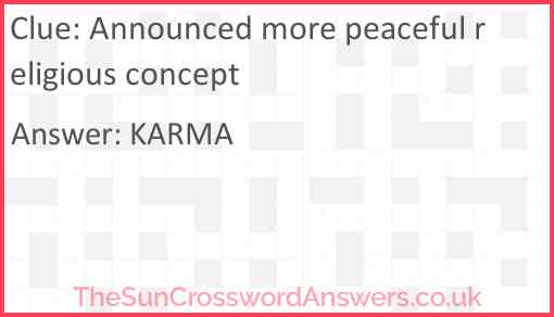 Announced more peaceful religious concept Answer