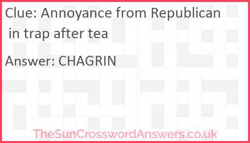 Annoyance from Republican in trap after tea Answer