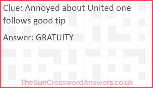 Annoyed about United one follows good tip Answer