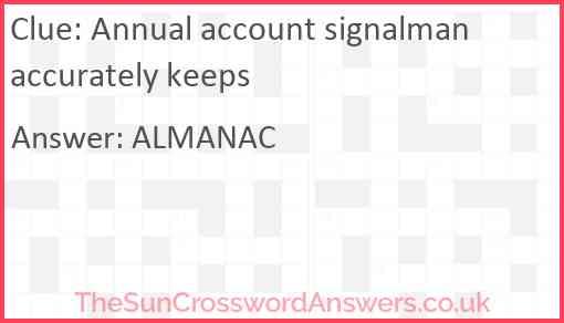 Annual account signalman accurately keeps Answer