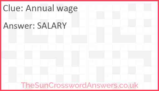 Annual wage Answer