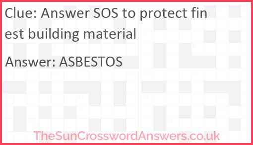 Answer SOS to protect finest building material Answer