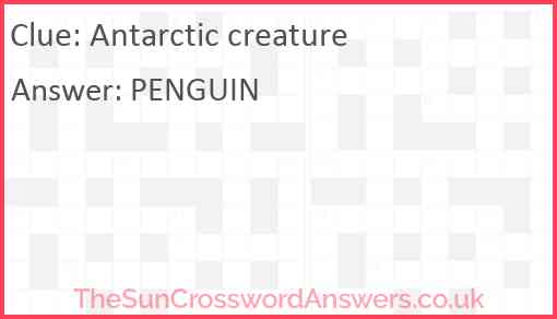 Antarctic creature Answer