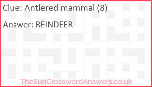 Antlered mammal (8) Answer