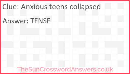 Anxious teens collapsed Answer