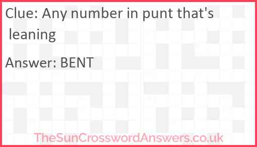 Any number in punt that's leaning Answer