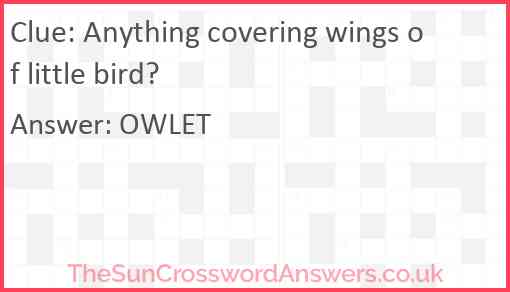 Anything covering wings of little bird? Answer