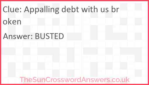 Appalling debt with us broken Answer