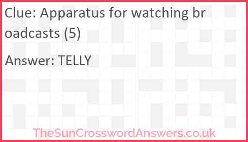Apparatus for watching broadcasts (5) Answer