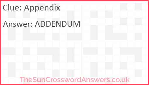 Appendix Answer