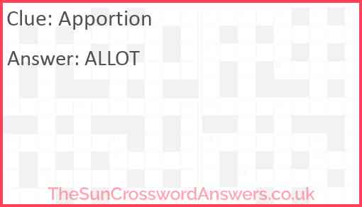 Apportion Answer