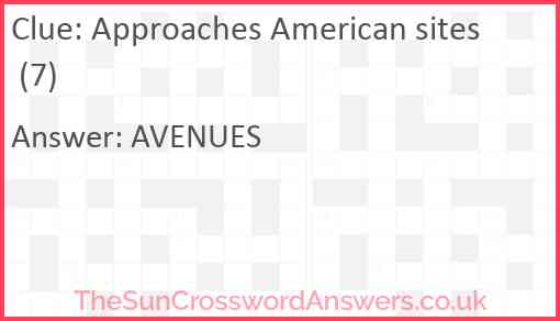 Approaches American sites (7) Answer