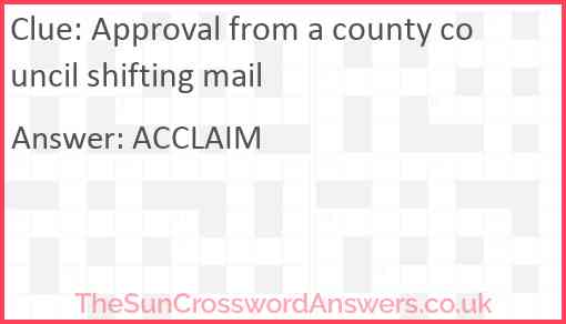 Approval from a county council shifting mail Answer