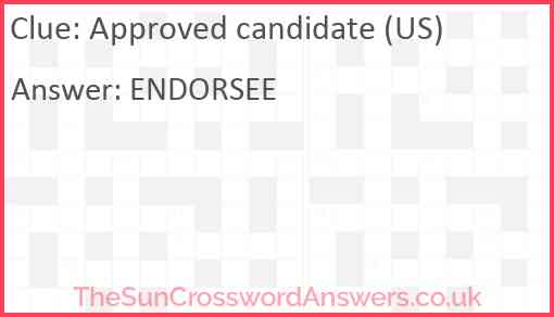 Approved candidate (US) Answer