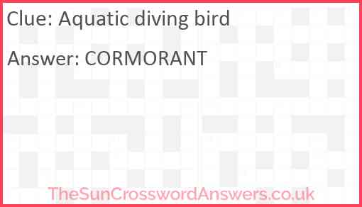 Aquatic diving bird Answer