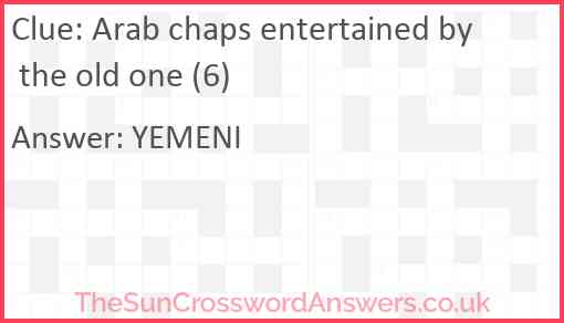 Arab chaps entertained by the old one (6) Answer