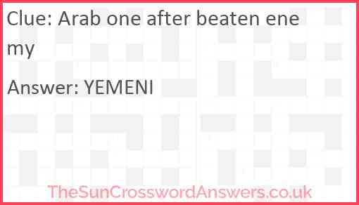 Arab one after beaten enemy Answer