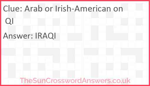 Arab or Irish-American on QI Answer
