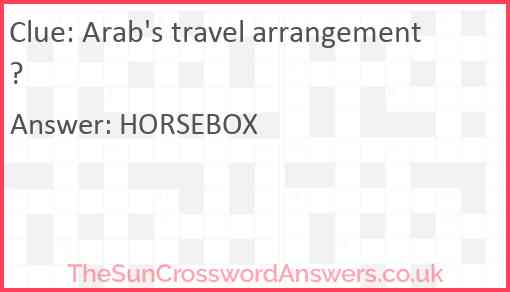 Arab's travel arrangement? Answer