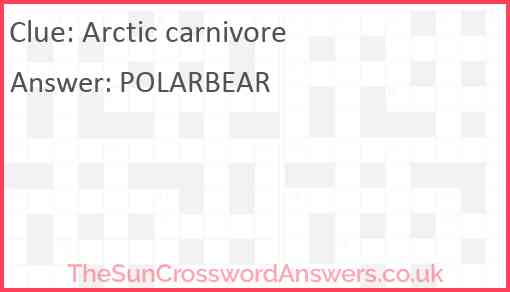 Arctic carnivore Answer