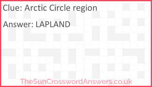 Arctic Circle region Answer