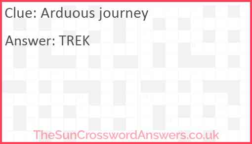 Arduous journey Answer