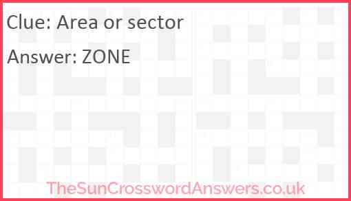 Area or sector Answer