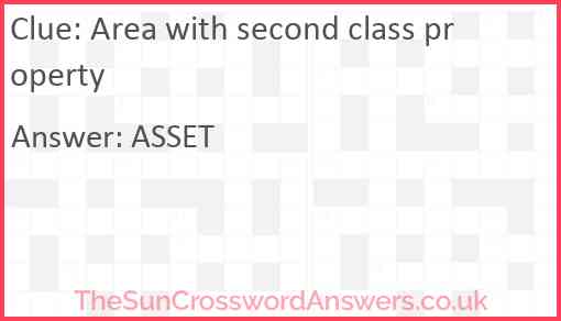 Area with second class property Answer