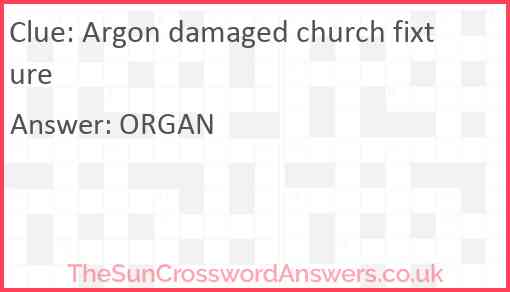 Argon damaged church fixture Answer