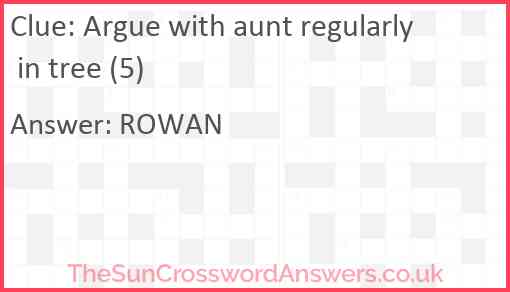 Argue with aunt regularly in tree (5) Answer